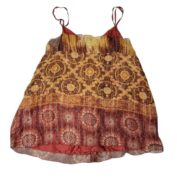 Hale Bob Tank Shirt Halter Womens Size Small Beaded BOHO Paris Silk Vintage - Picture 2 of 9